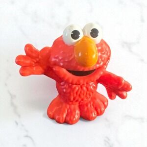 Sesame Street Elmo Figurine Toy Character Figure Vintage Collectible